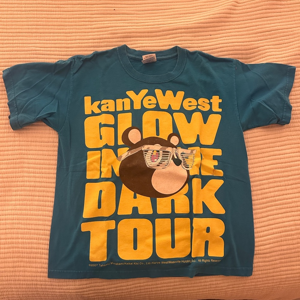 Kanye West Glow in the Dark Tour T-Shirt in Blue, size M Youth